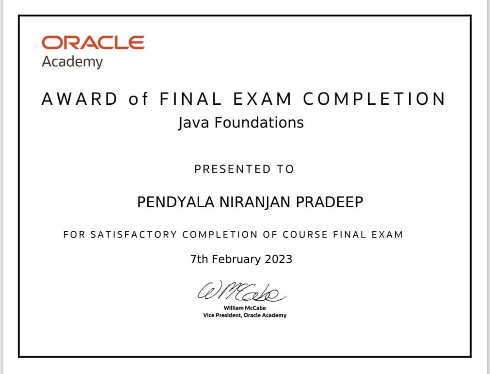 oracle java main exam